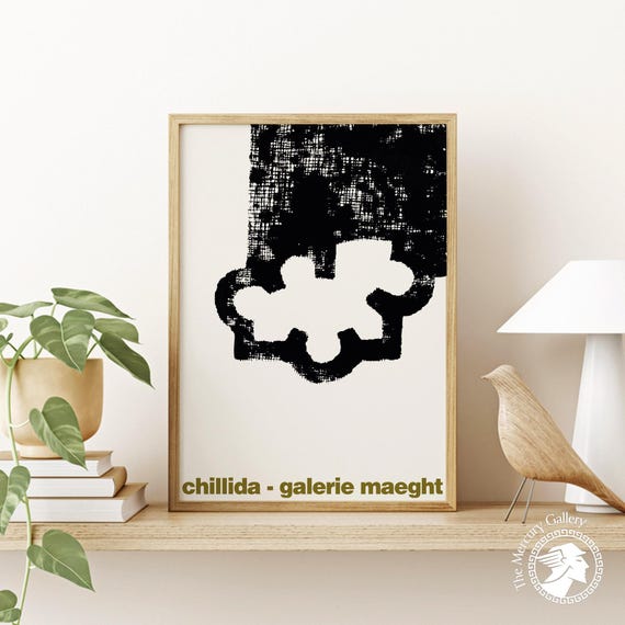 Chillida Galerie Maeght Poster: Abstract Black & White Art Print