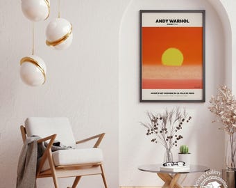 Warhol Sunset Print, Trendy Wall Art, Aestetic Print, Living Room Decor
