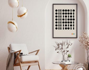 Bauhaus Geometric Art Print, Minimalist Home Decor