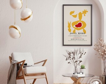 Joan Miro Exhibition Poster, Vintage Art Gallery Print