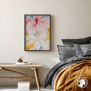 Georgia O’Keeffe Hibiscus Plumeria Print, Tropical Floral Abstraction image 6