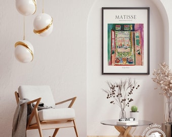 Henri Matisse 'Open Fenster' Vintage Ausstellung Kunstdruck