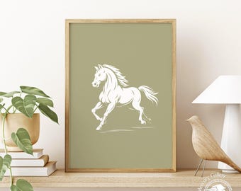 Minimalist Horse Art Print – Modern Equestrian Poster