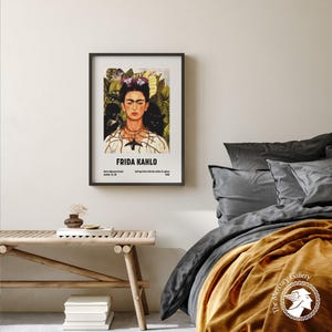 Frida Kahlo Self-Portrait Art Print, Feminist Artwork, Vintage Gallery Wall Art image 6