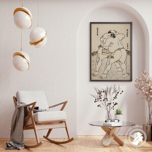 Vintage Sumo Wrestler Art Print, Japanese Artwork