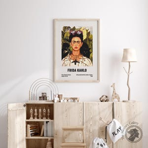 Frida Kahlo Self-Portrait Art Print, Feminist Artwork, Vintage Gallery Wall Art image 8