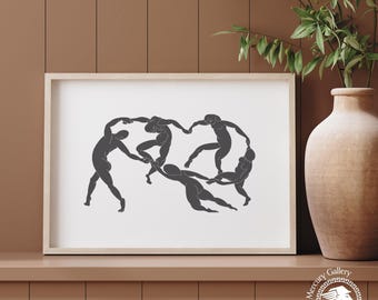 Lámina de Henri Matisse «La bailarina», arte mural minimalista retro en blanco y negro