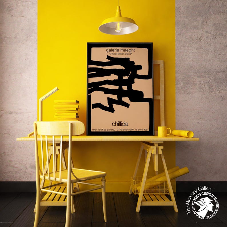 Chillida - Galerie Maeght Exhibition Poster: Abstract Modern Art Print image 3
