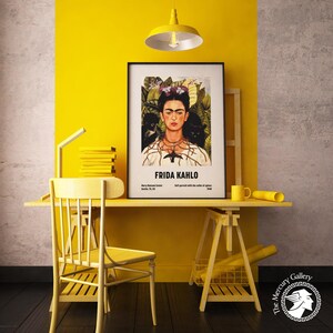 Frida Kahlo Self-Portrait Art Print, Feminist Artwork, Vintage Gallery Wall Art image 3