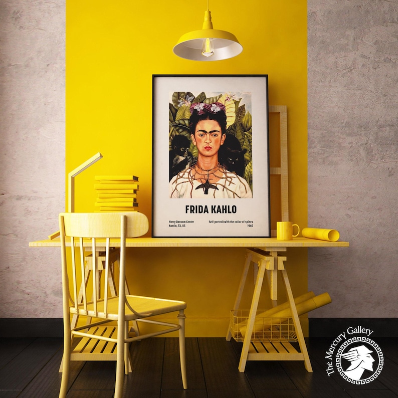 Frida Kahlo Self-Portrait Art Print, Feminist Artwork, Vintage Gallery Wall Art image 3