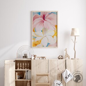 Georgia O’Keeffe Hibiscus Plumeria Print, Tropical Floral Abstraction image 8