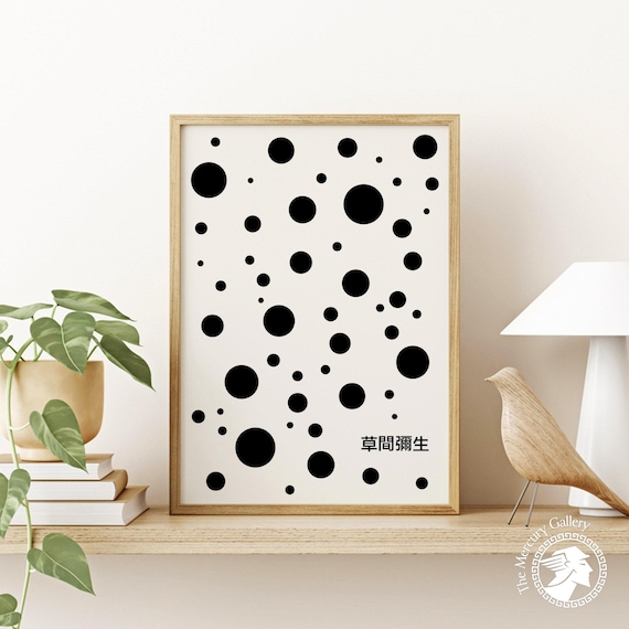 ラスト1点‼️韓国限定SATIN POLKA DOTS TTRACK Yayoi Kusama Black Dots Minimal Poster – Iconic Japanese Art Print