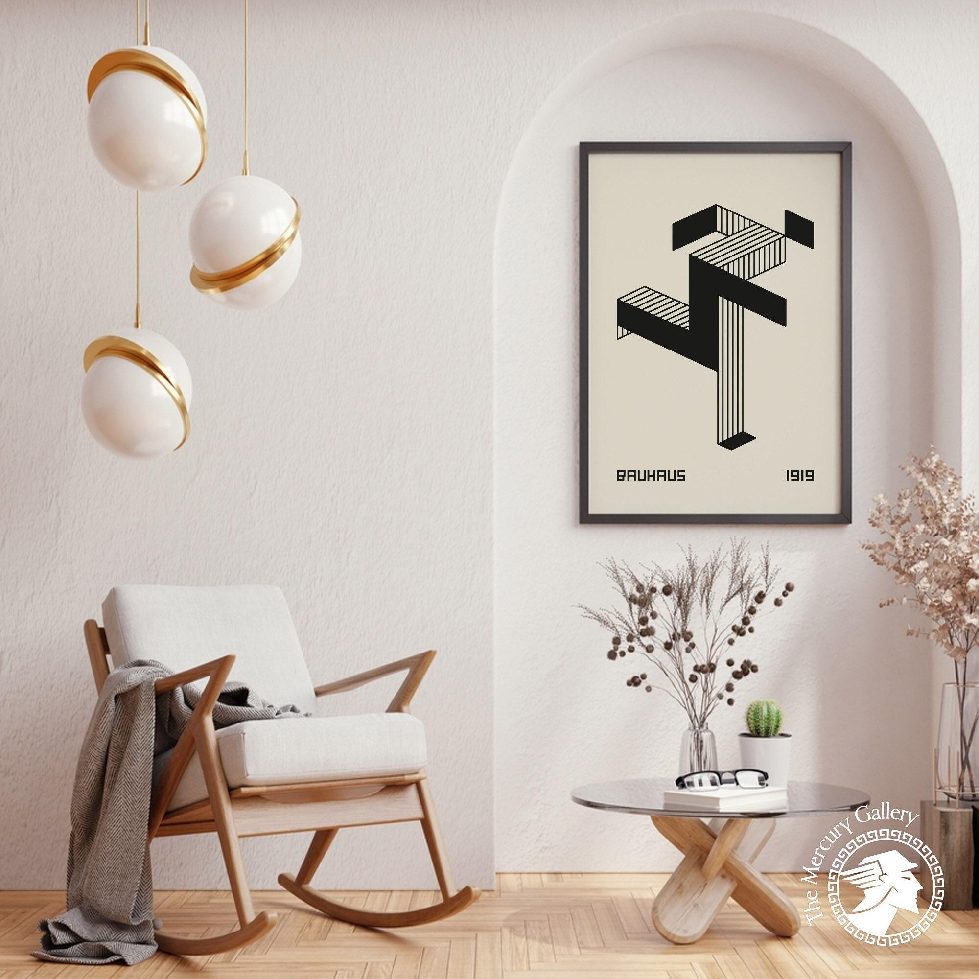 Bauhaus Running Man, Black Art Decor, Black Runnig Man Geometric