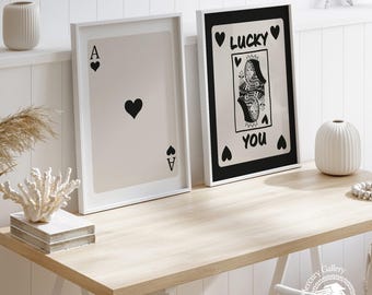 Ace Card Print Set, Retro Trendy Wall Art - Etsy