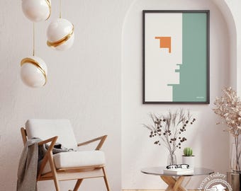 Bauhaus Print, Ausstellung Weimar 1923, Green and Orange Wall Decor