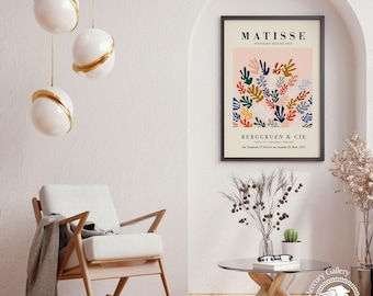 Henri Matisse Exhibition Poster, Botanical Wall Art, Papiers Decoupes