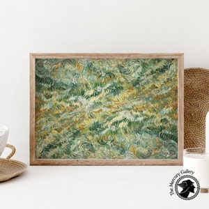 Impresión de fondo del paisaje de Vincent Van Gogh, cartel amarillo y verde, decoración de la sala de estar, pintura de Van Gogh