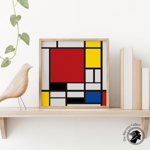 Mondrian Poster: Red, Yellow, Blue Bauhaus Art Print