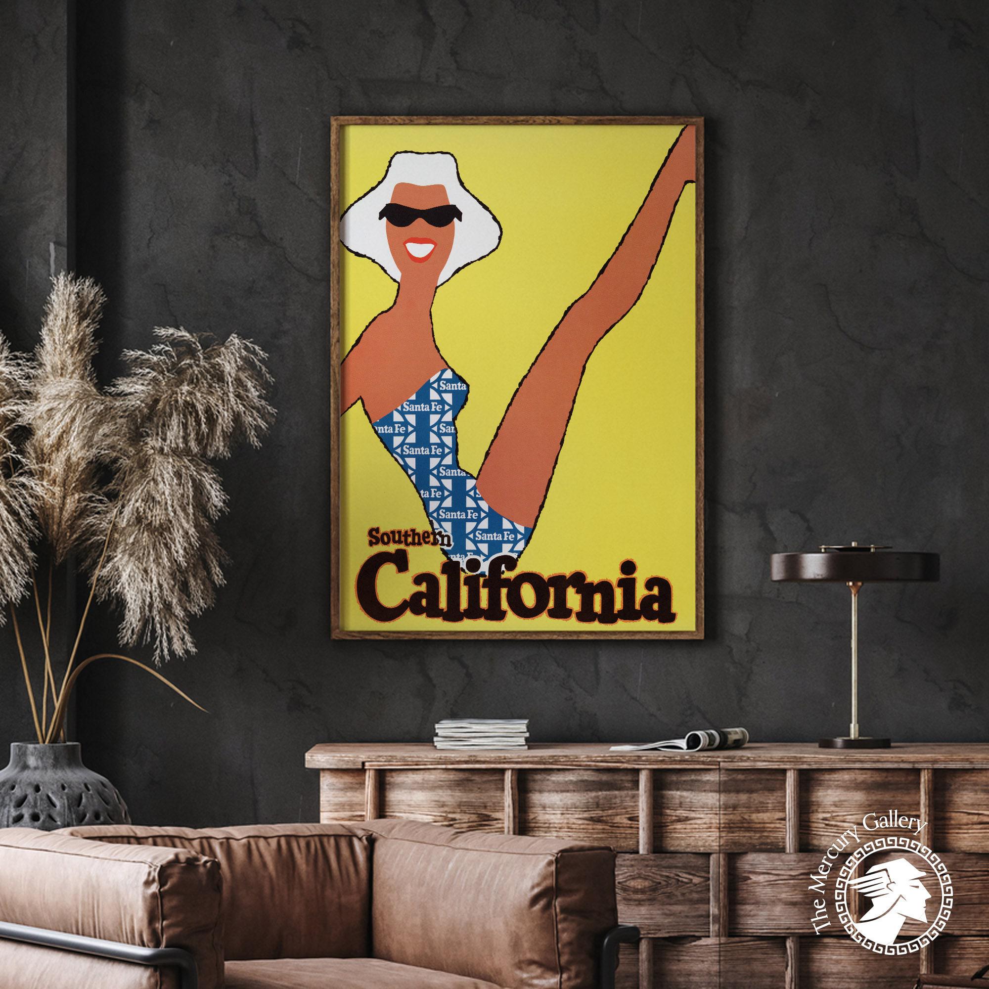 California Travel Poster Print, Retro Wall Art - Etsy