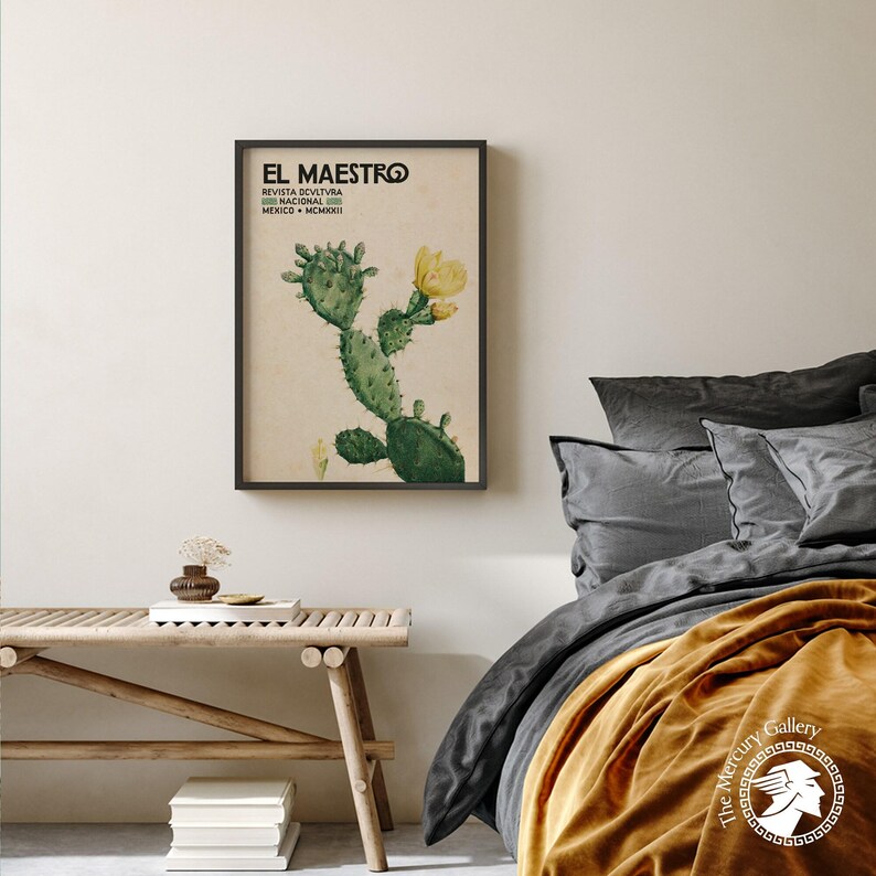 Vintage Mexican Cactus Art Print, "El Maestro" Exhibition Poster image 5