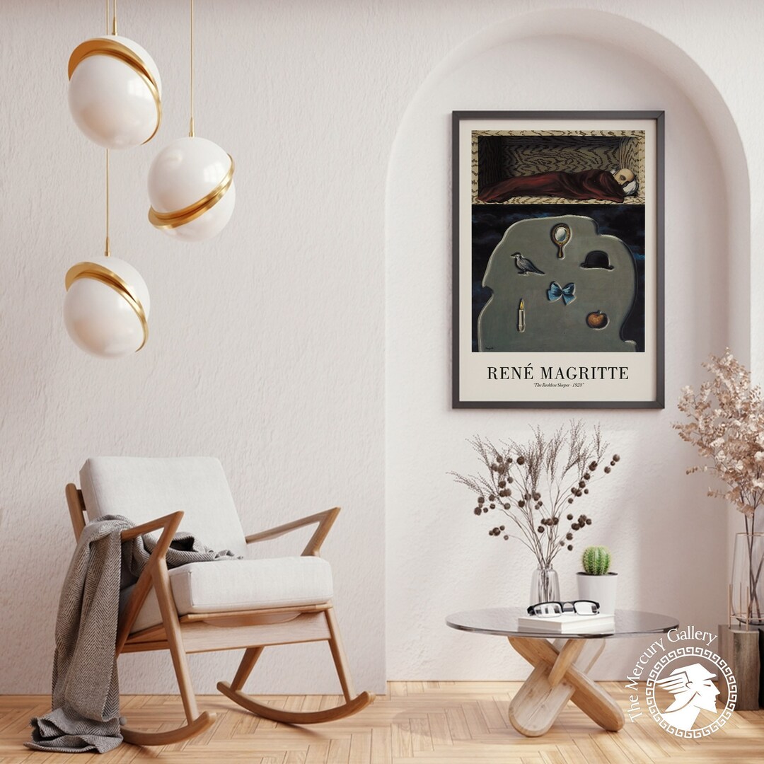 Rene Magritte Art Print, Surrealist Art Print, the Reckless Sleeper