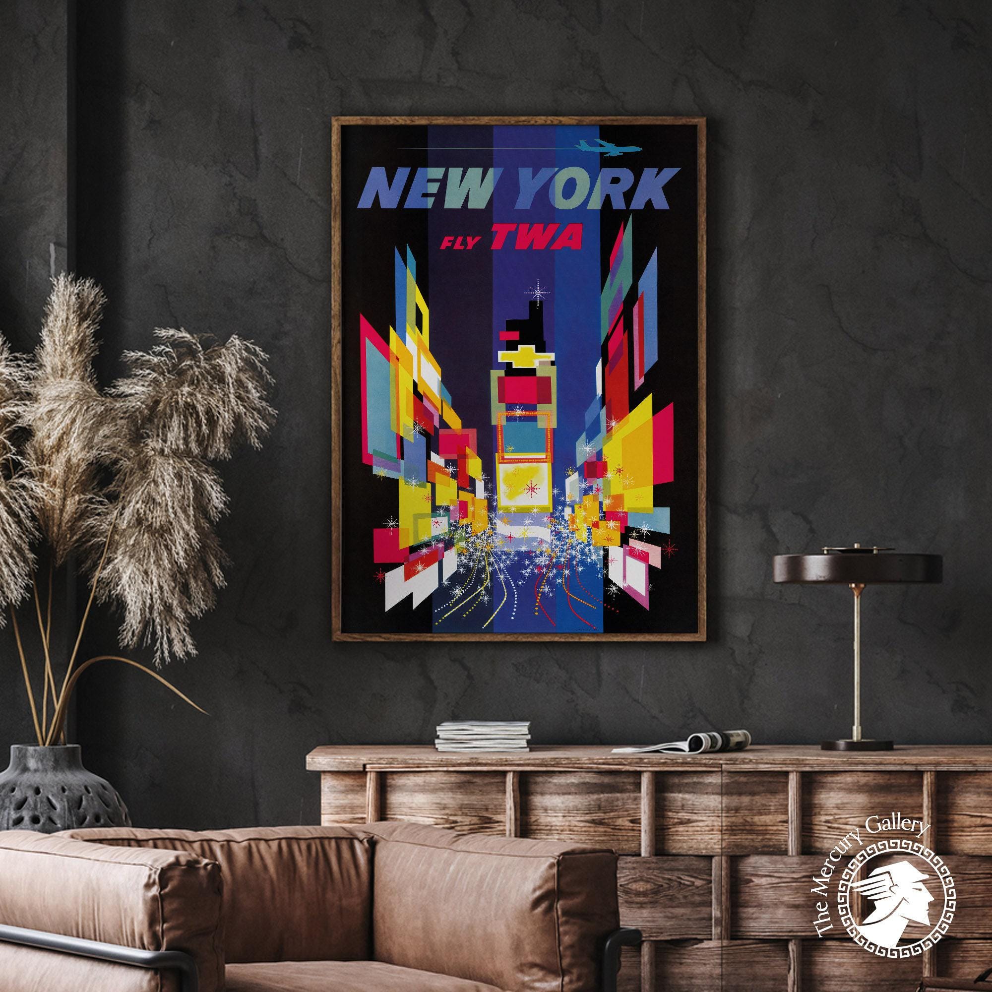 Vintage New York Travel Poster Print, Colorful Wall Art - Etsy