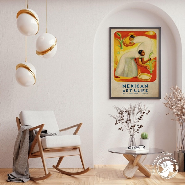 Póster de arte y vida mexicana, artesanía latinoamericana, viajes a México, póster vintage