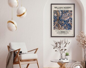 William Morris Exhibition Poster, Vintage Floral Art Print
