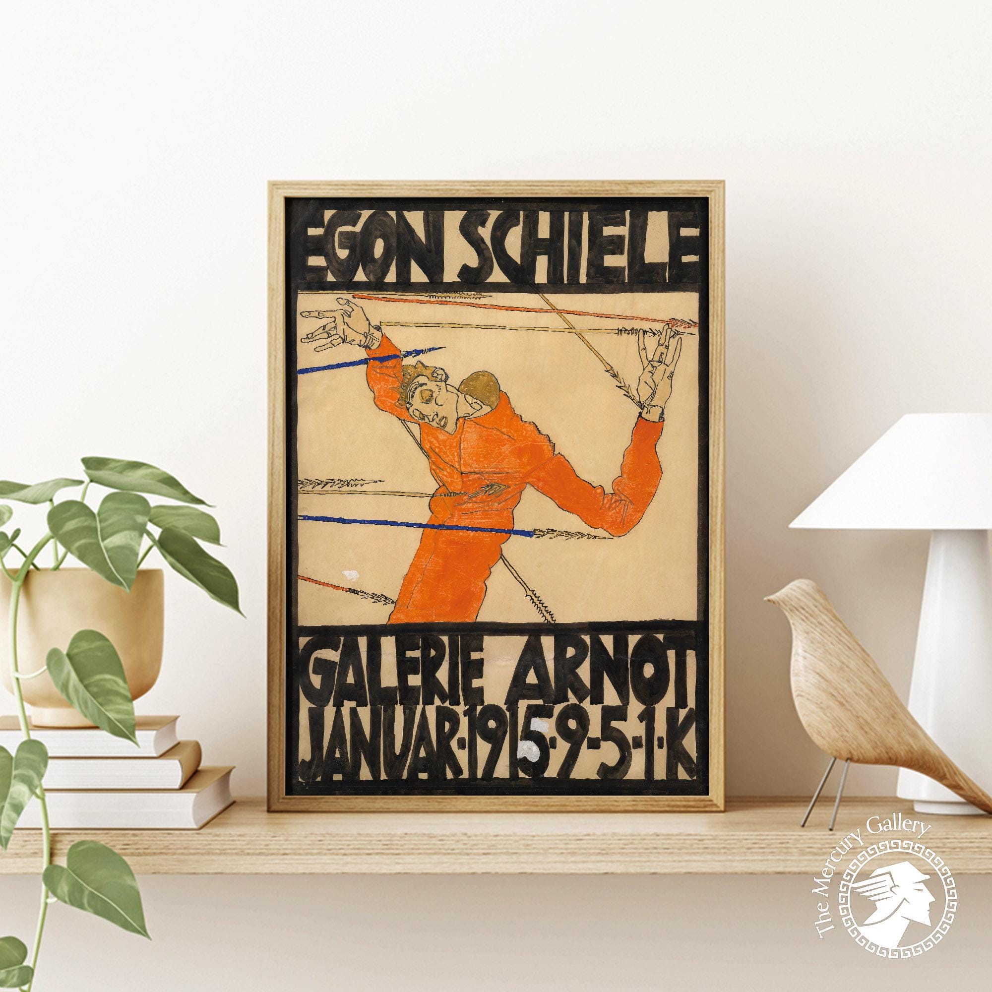 Egon Schiele Poster - 1915 Galerie Arnot Exhibition Print, Expressionist Wall Art, Vintage Reproduction on Premium Matte Paper