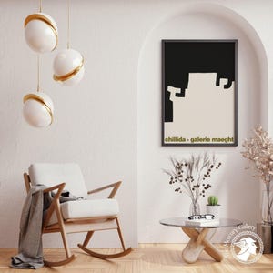 Chillida Exhibition Print, Galerie Maeght Paris, Black and White Art