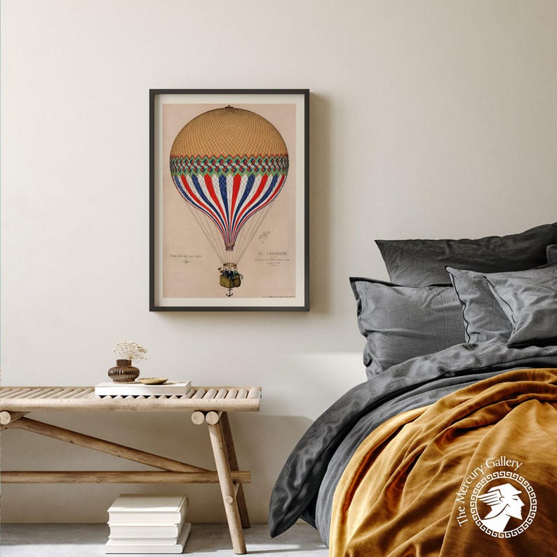 Vintage Poster, Hot Air Ballon Print, Retro Poster, Art Print ...