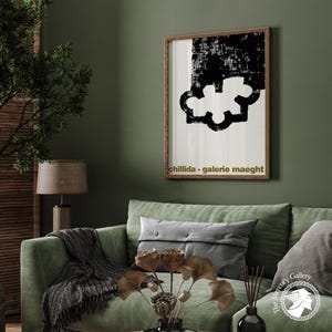 Chillida Galerie Maeght Poster: Abstrakter Schwarz & Weiß Kunstdruck Bild 8