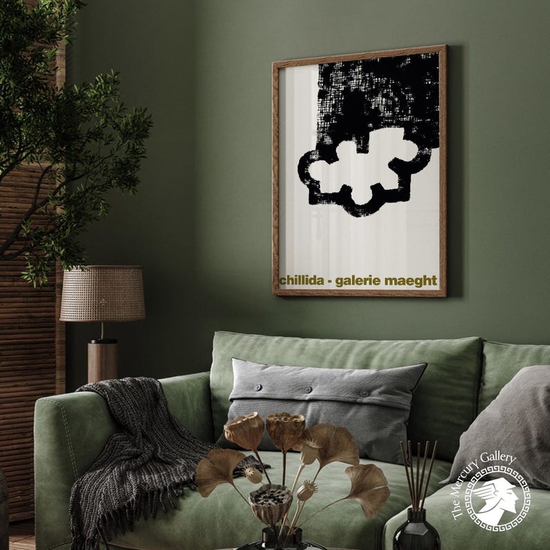 Chillida Galerie Maeght Poster: Abstrakter Schwarz & Weiß Kunstdruck Bild 8