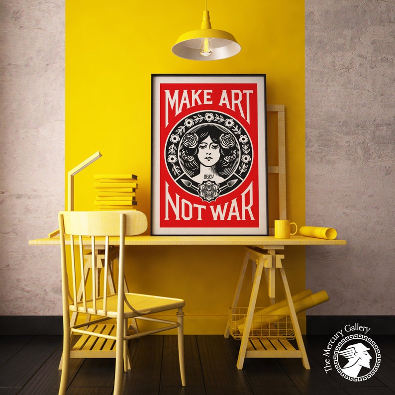 Make Art Not War Poster Peace Quote Poster Print Make Art Etsy