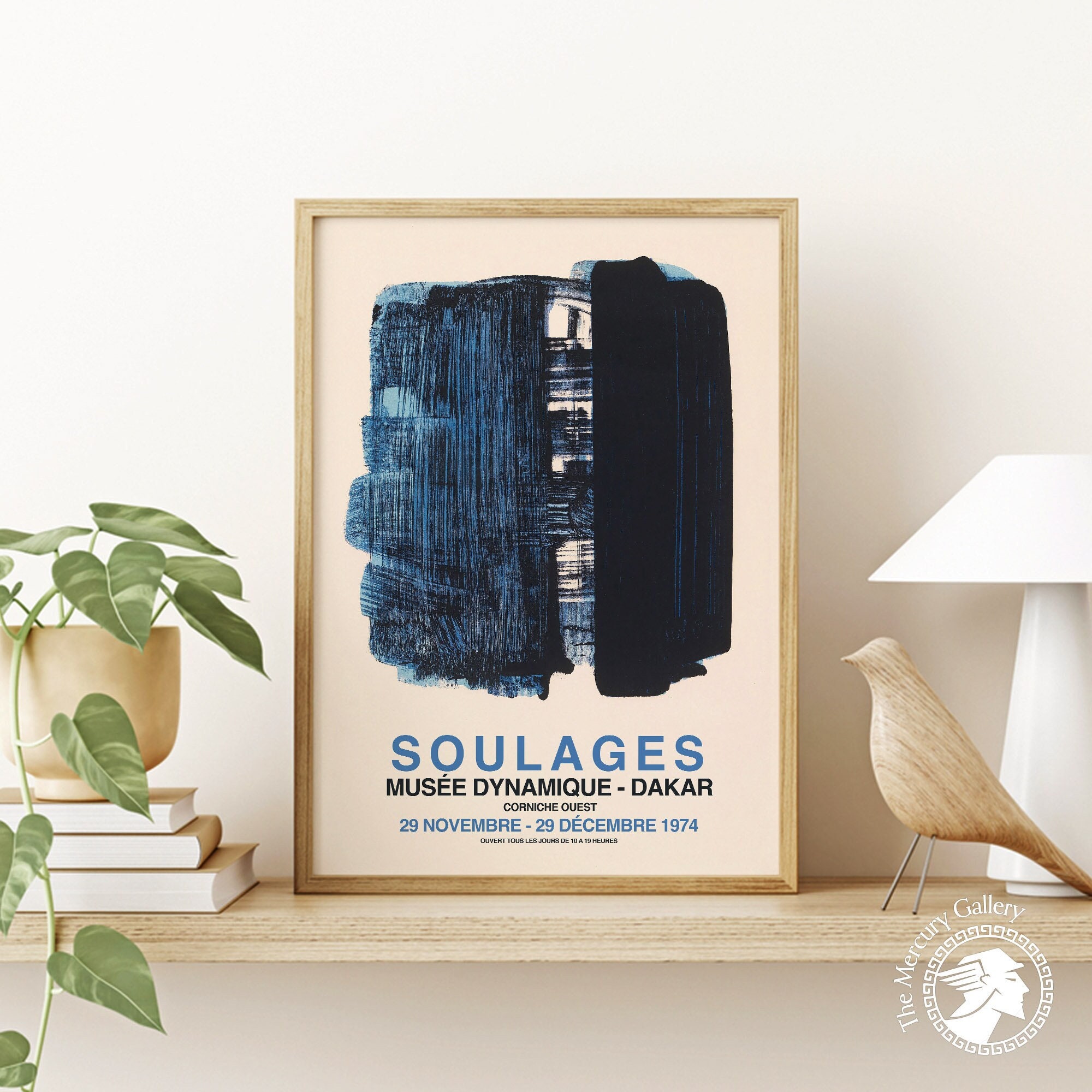 Pierre Soulages Museum Art Gallery Exhibition, Neutral Colors, Abstract Poster, Gallery Wall Prints, High Quality Poster