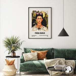 Frida Kahlo Self-Portrait Art Print, Feminist Artwork, Vintage Gallery Wall Art image 4