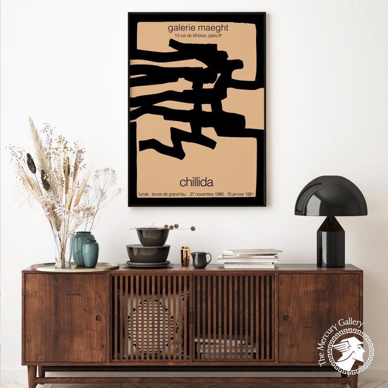 Chillida - Galerie Maeght Exhibition Poster: Abstract Modern Art Print image 2