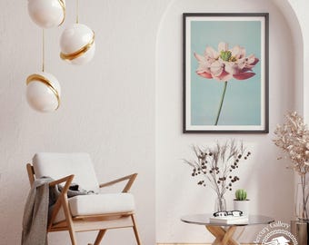 Lotus Flower Wall Art Print by Ogawa Kazumasa, Vintage Floral Decor