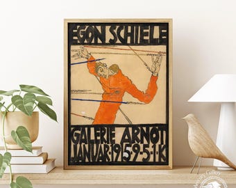 Egon Schiele Exhibition Poster: Vintage Expressionist Wall Art