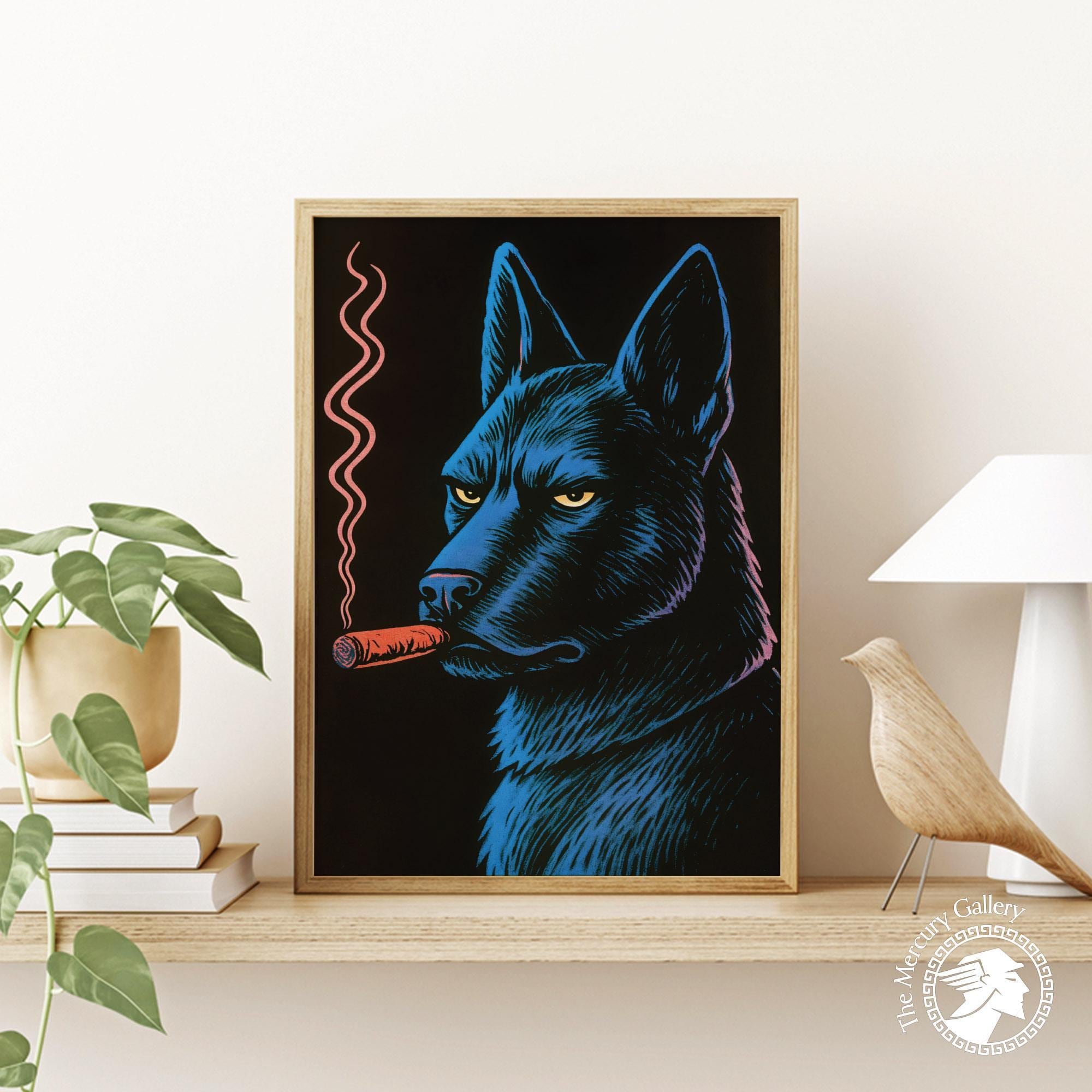 Cigar Dog Pop Art Print – Retro Animal Poster - Etsy