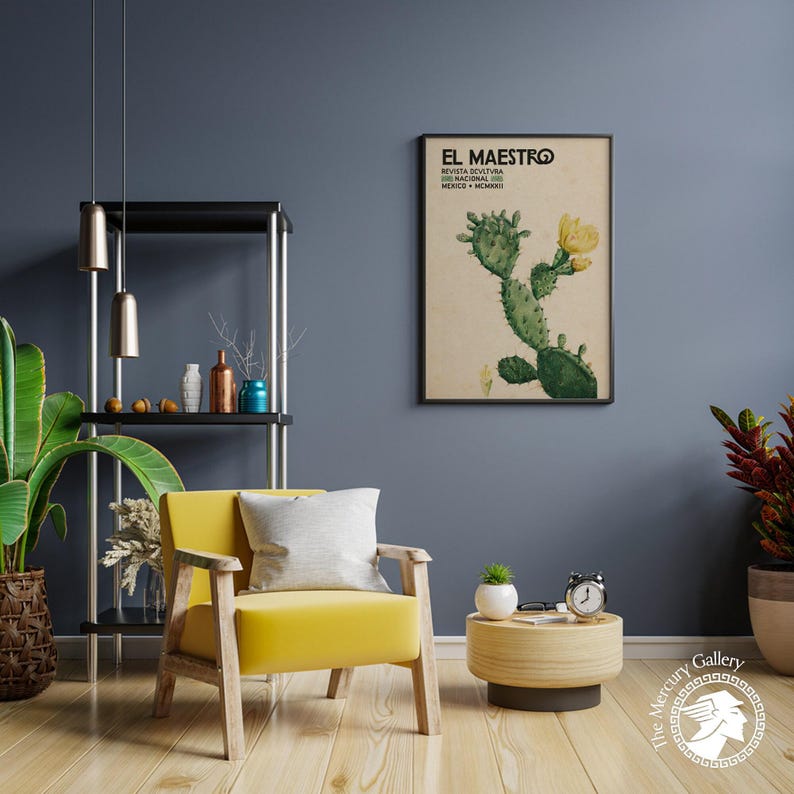 Vintage Mexican Cactus Art Print, "El Maestro" Exhibition Poster image 8