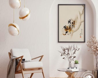 Pintura de tigre Shibata Zeshin, impresión artística japonesa vintage