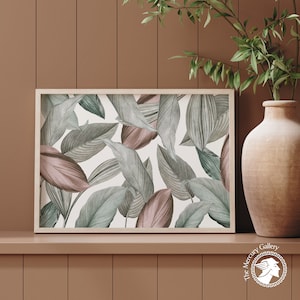 Plant Poster, Bedroom Wall Decor, Living Room Wall Art, Leaf Print, Foliage Greenery