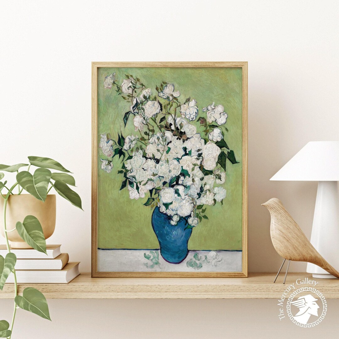 Van Gogh White Roses Print, Floral Art Poster - Etsy