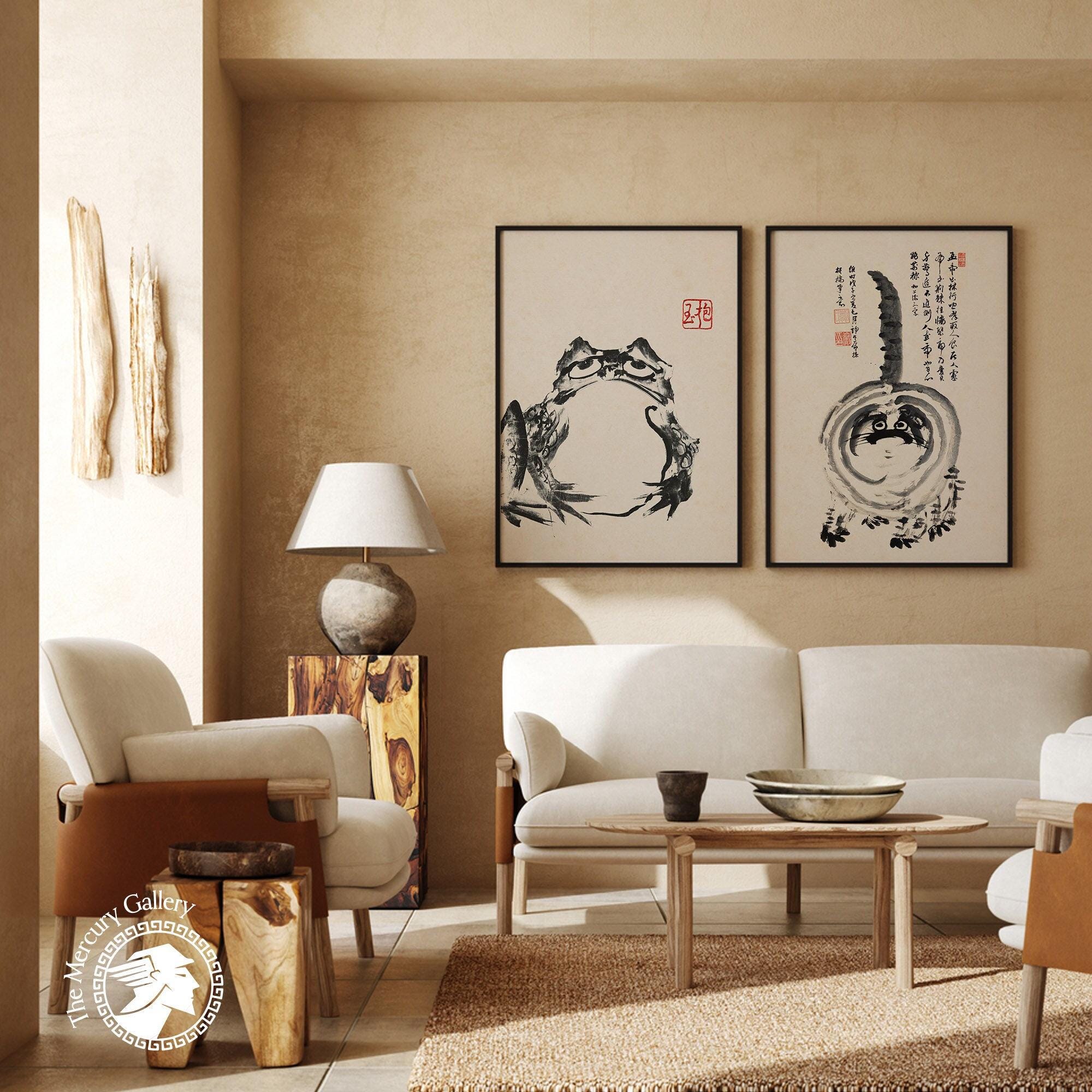 龍馬伝 ポスター B1サイズ Japanese Frog and Cat Print Set, Vintage Animal Wall Art - Etsy