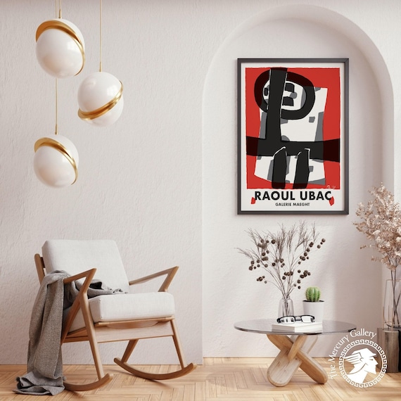 UBAC アートポスター GALERIE MAEGHT Gallery Maeght Exhibition Poster, Raoul Ubac Art Print, Vintage