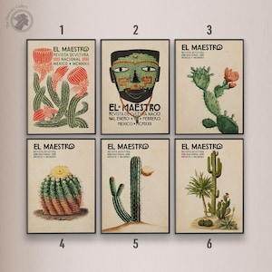 Iconic El Maestro Mexico Print Set, Mexican Wall Art Decor, Mexican Exhibition Poster Set, Housewarming Gift