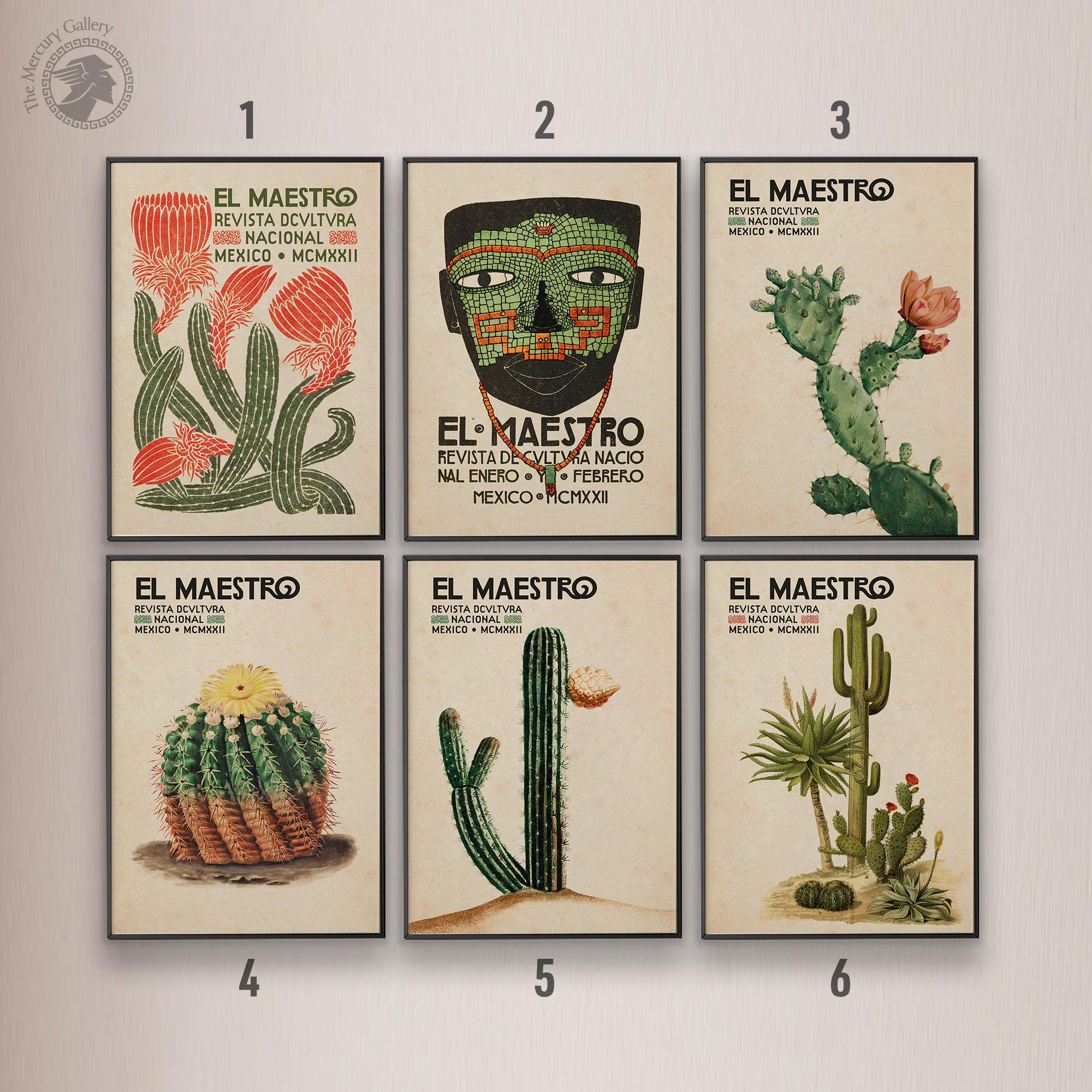 Iconic El Maestro Mexico Print Set, Mexican Wall Art Decor