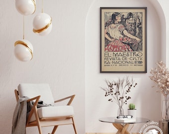 El Maestro Vintages mexikanisches Kunst-Plakat, Mexiko-Stadt-Dekor