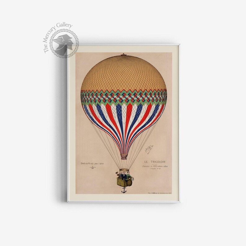Vintage Poster, Hot Air Ballon Print, Retro Poster, Art Print ...